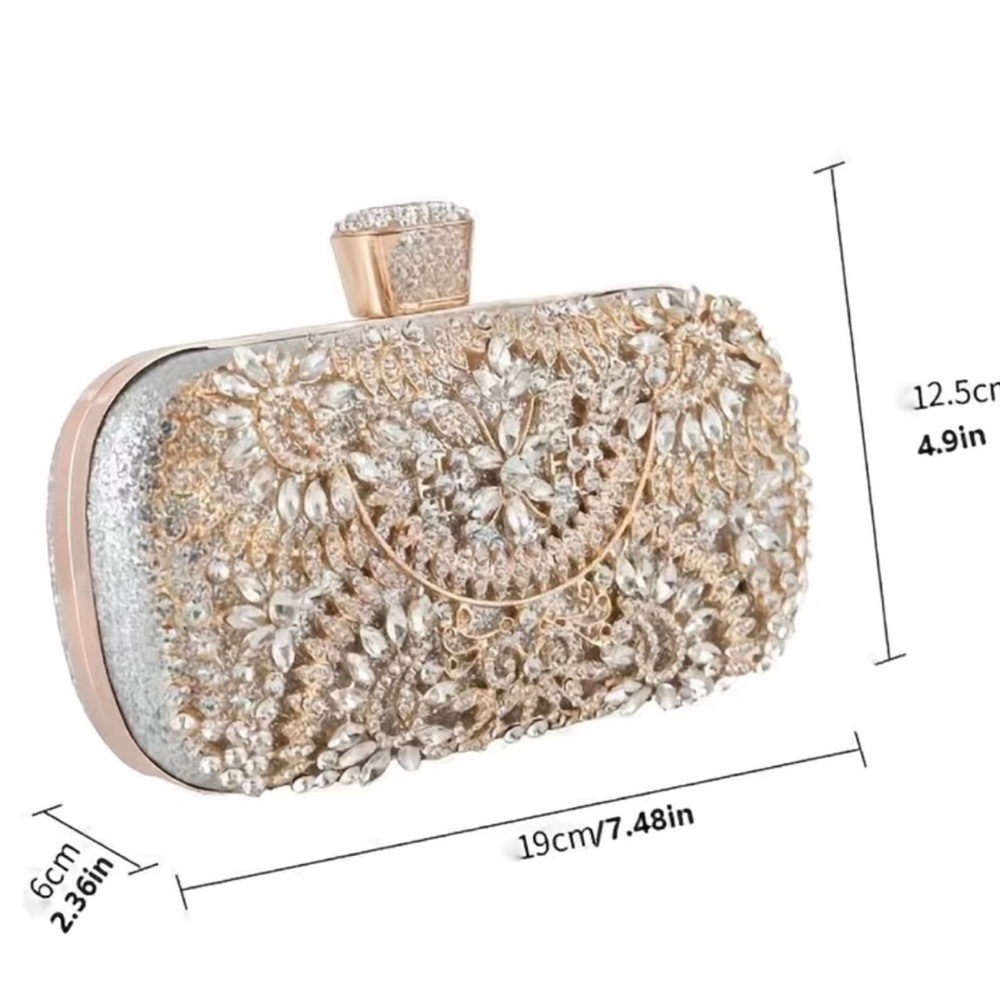 Black & Gold Rhinestone Evening Clutch – NWT ✨ - Picture 8 of 8